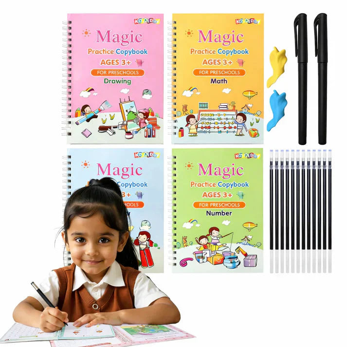 Sank Magic Practice Copybook (4 BOOKS,1 PEN,1 GRIP,10 REFILL) – 70% OFF Today!