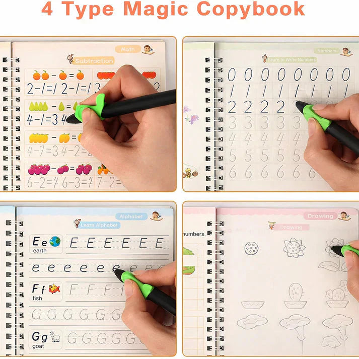 Sank Magic Practice Copybook (4 BOOKS,1 PEN,1 GRIP,10 REFILL) – 70% OFF Today!